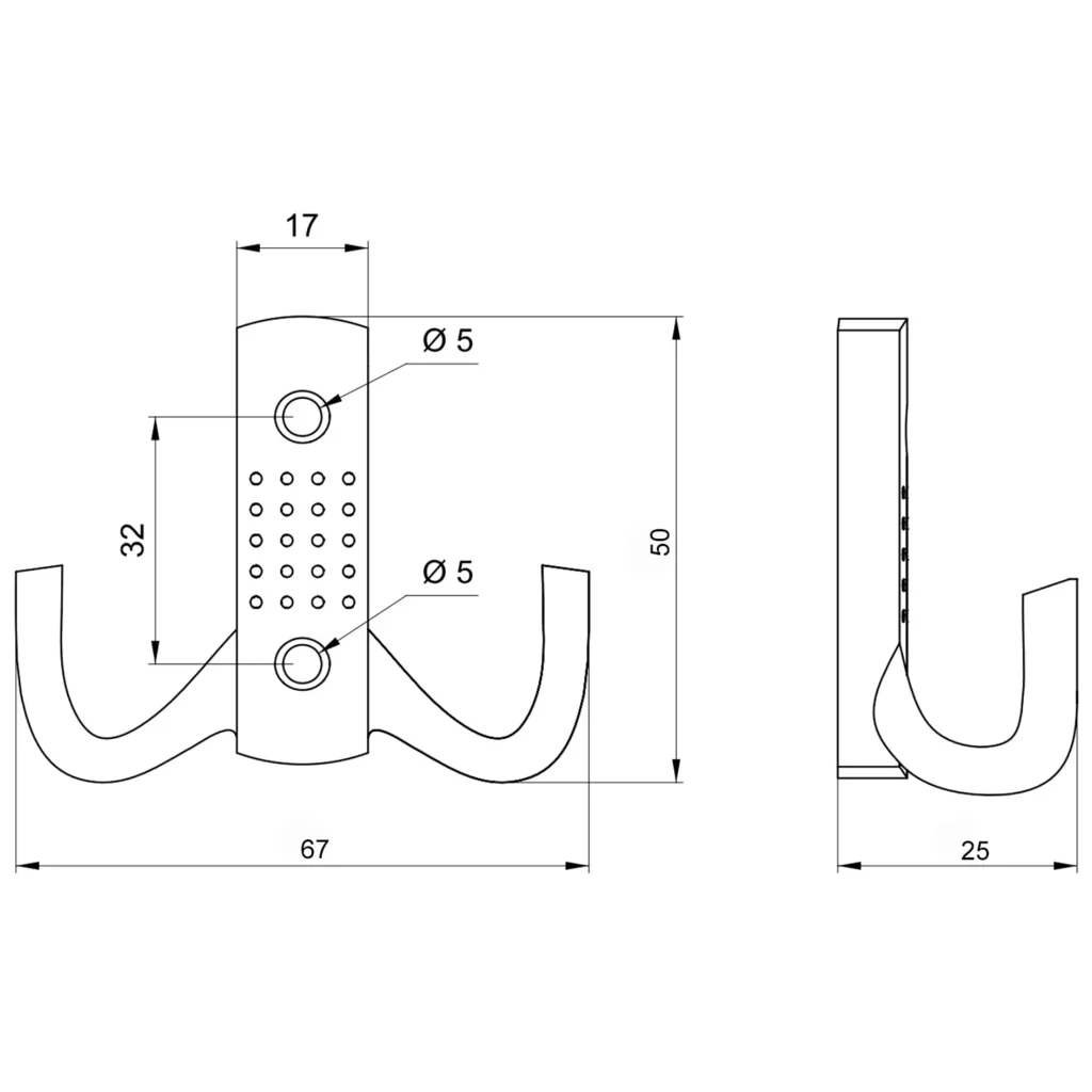 Wieszak meblowy niski na ubrania W002