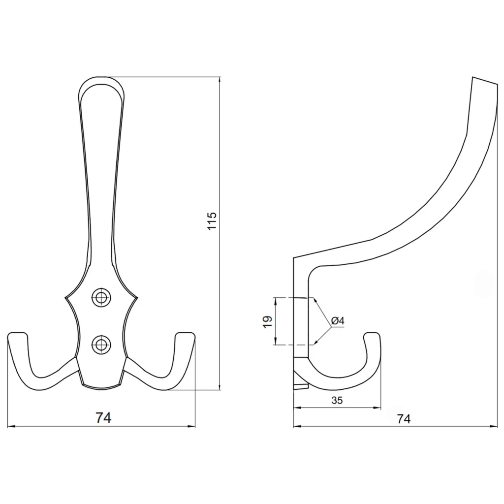 Wieszak meblowy wysoki na ubrania W003