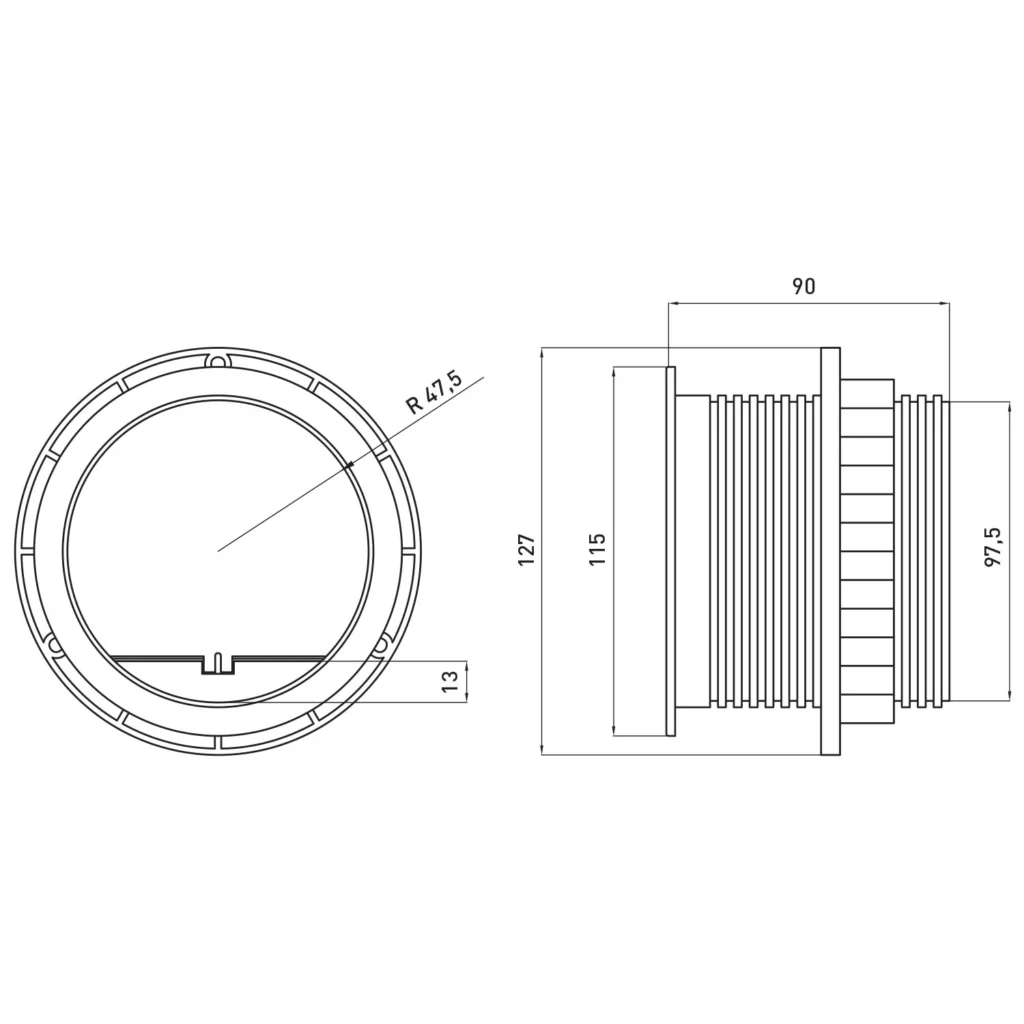 Gniazdo wpuszczane chowane w blat fi 100 USB Charger Szare GTV