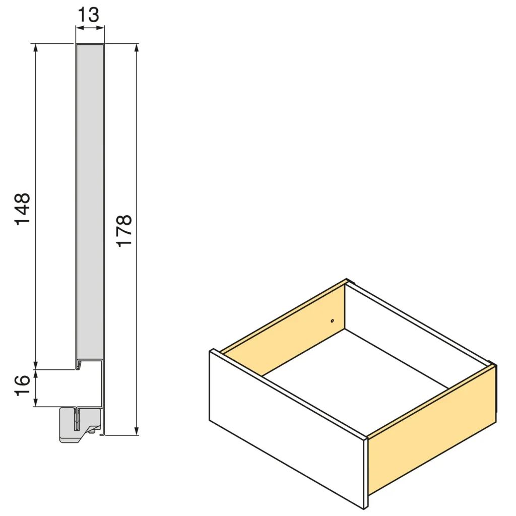 Szuflada VERTEX 3D Wysoka Antracyt EMUCA