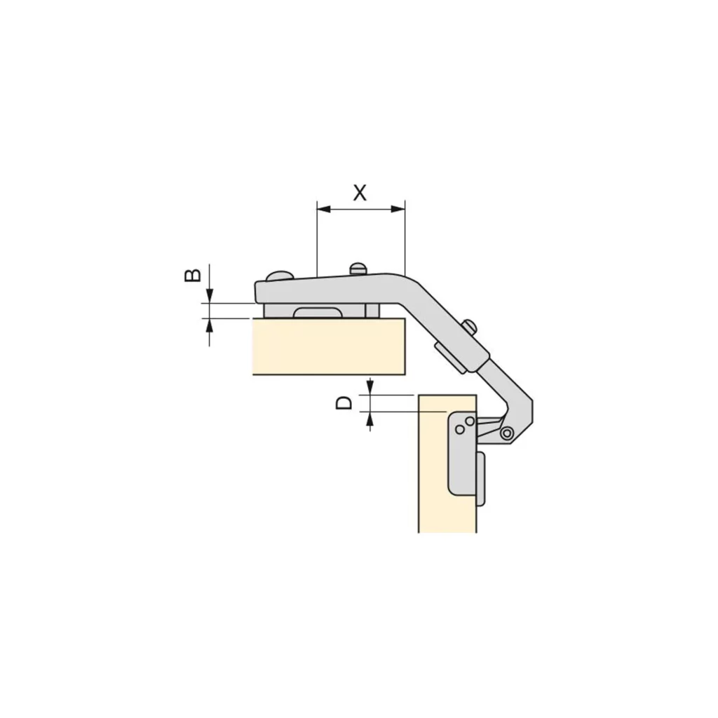 Zawias meblowy uzupełniający 135° X91N Nikiel EMUCA