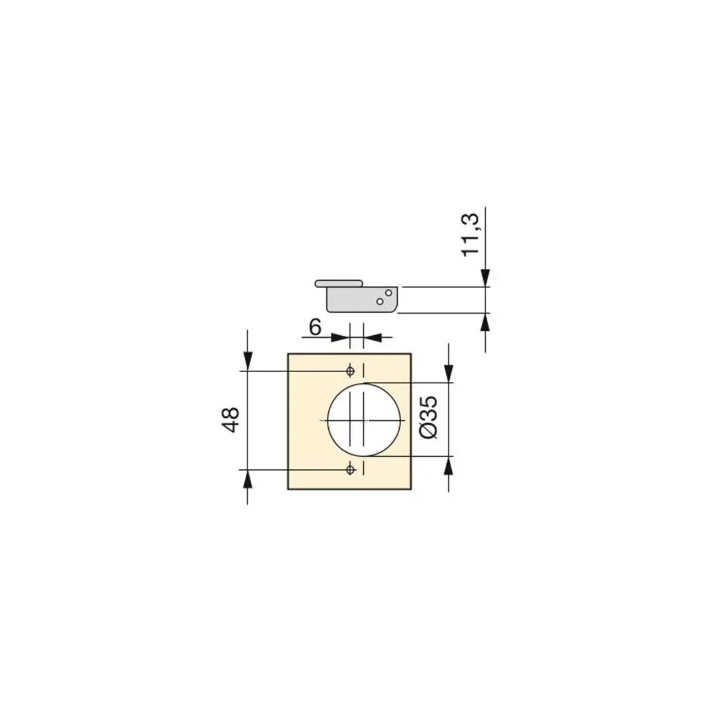 Zawias meblowy uzupełniający 135° X91N Nikiel EMUCA