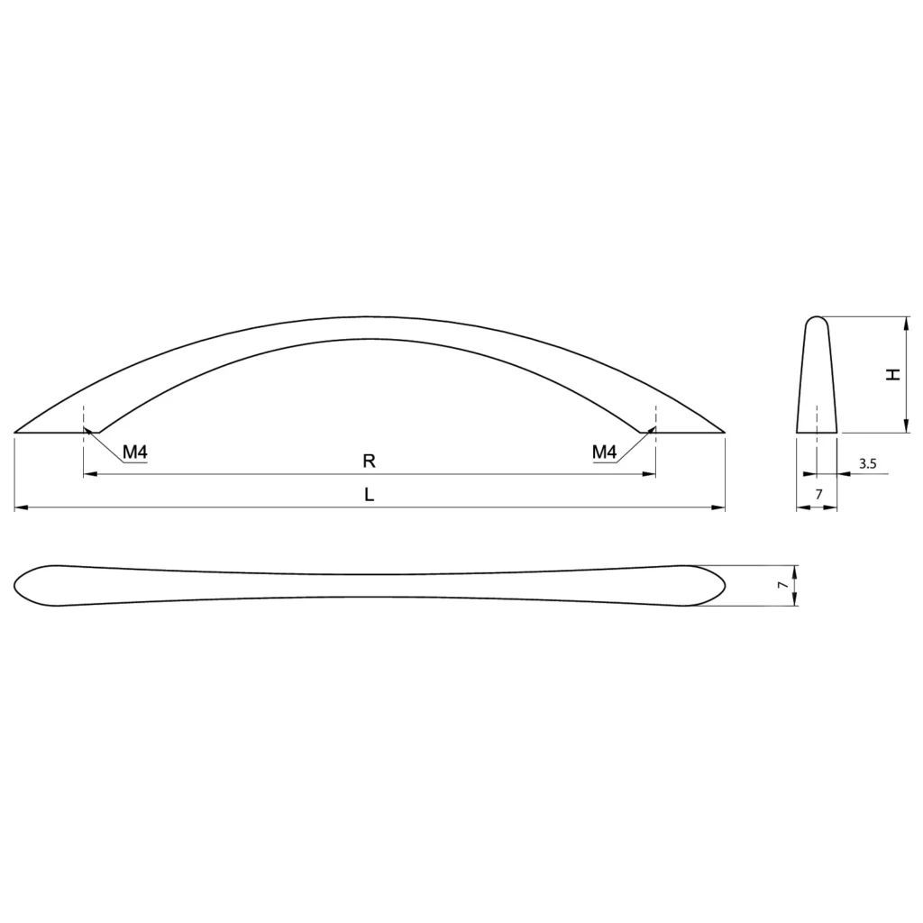 Uchwyt meblowy do szafek LCK-02 rozstaw 96mm LEBA