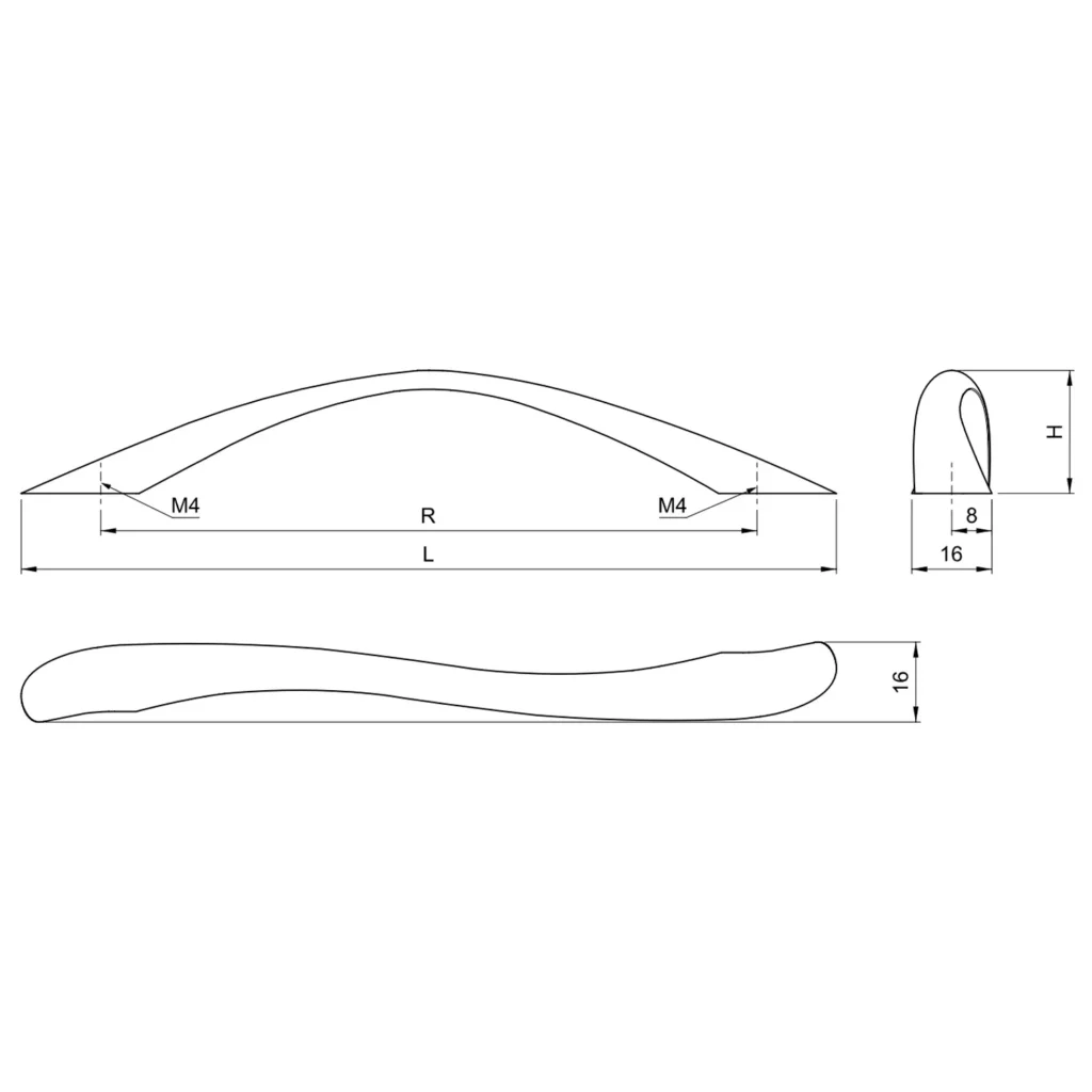 Uchwyt meblowy do szafek LCK-08 rozstaw 128mm LEBA