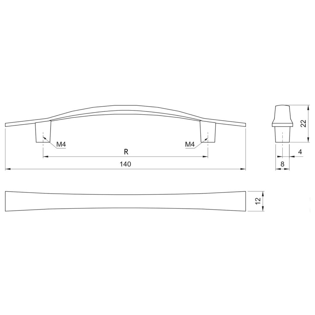 Uchwyt meblowy do szafek LCK-15 rozstaw 96mm LEBA