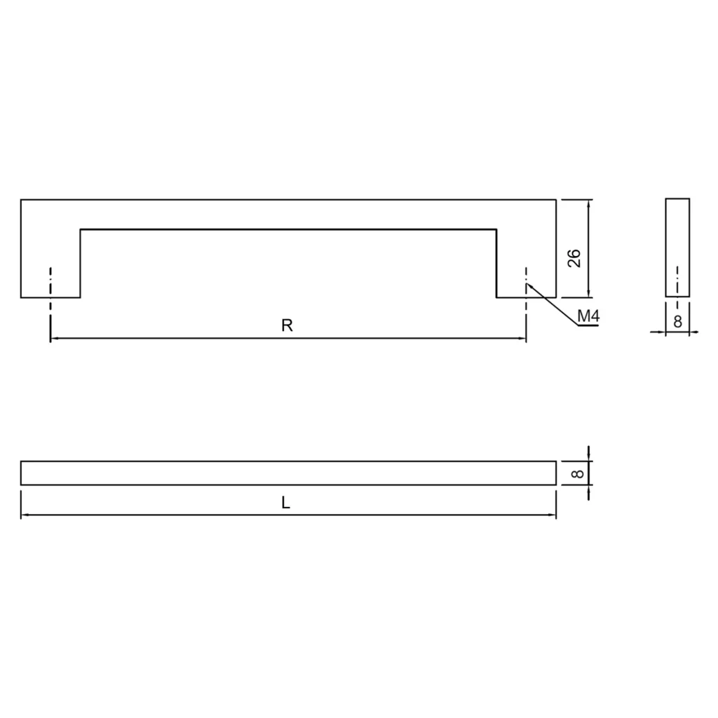 Uchwyt meblowy do szafek LCK-165 LEBA