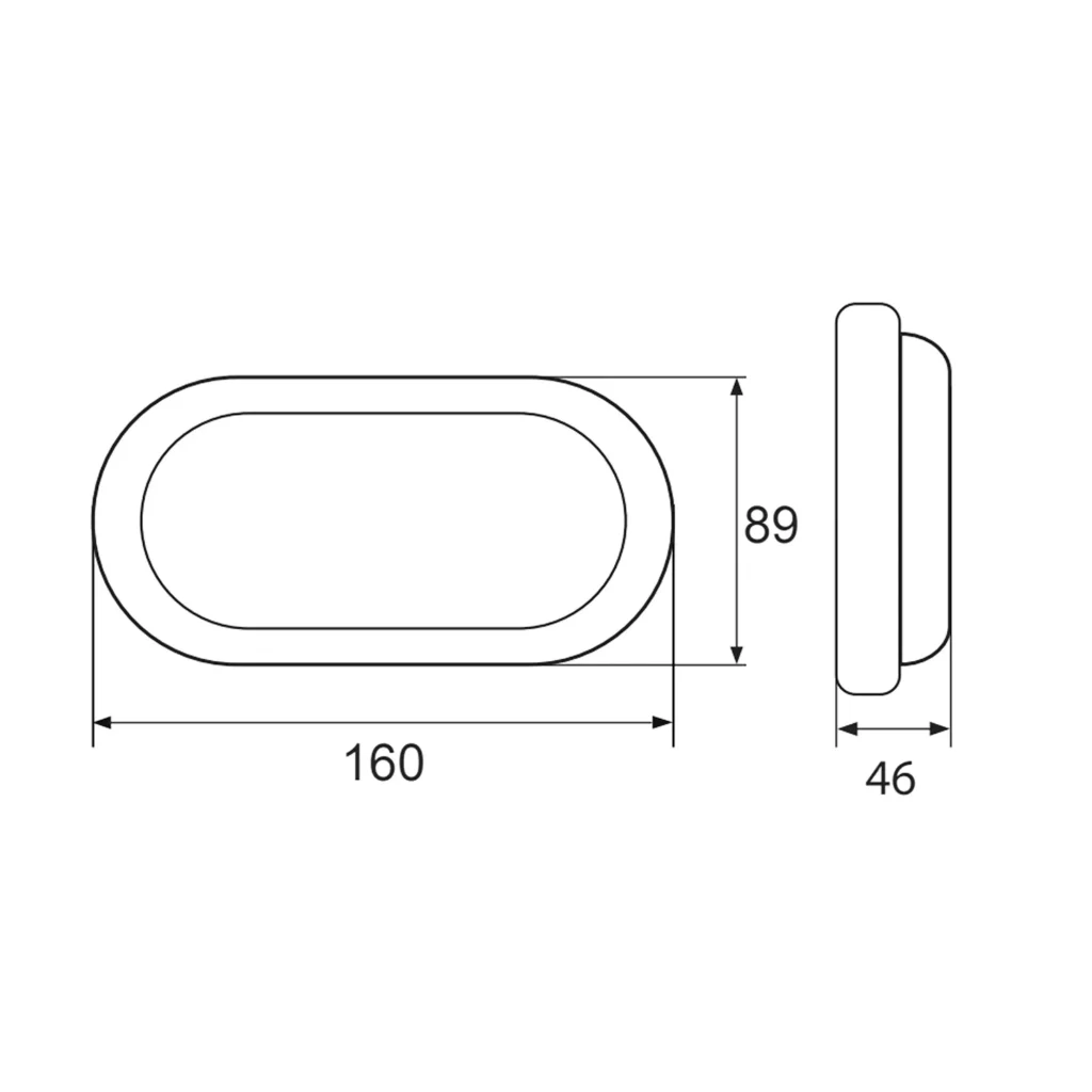 Oprawa LED KANLO OWALNA 8W 760LM 4000K IP54 BEMKO