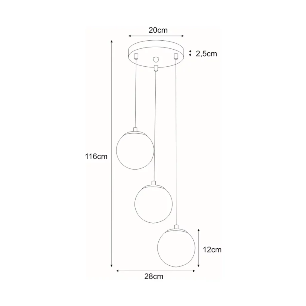 Lampa wisząca K-8034B-3 z serii LAYLA