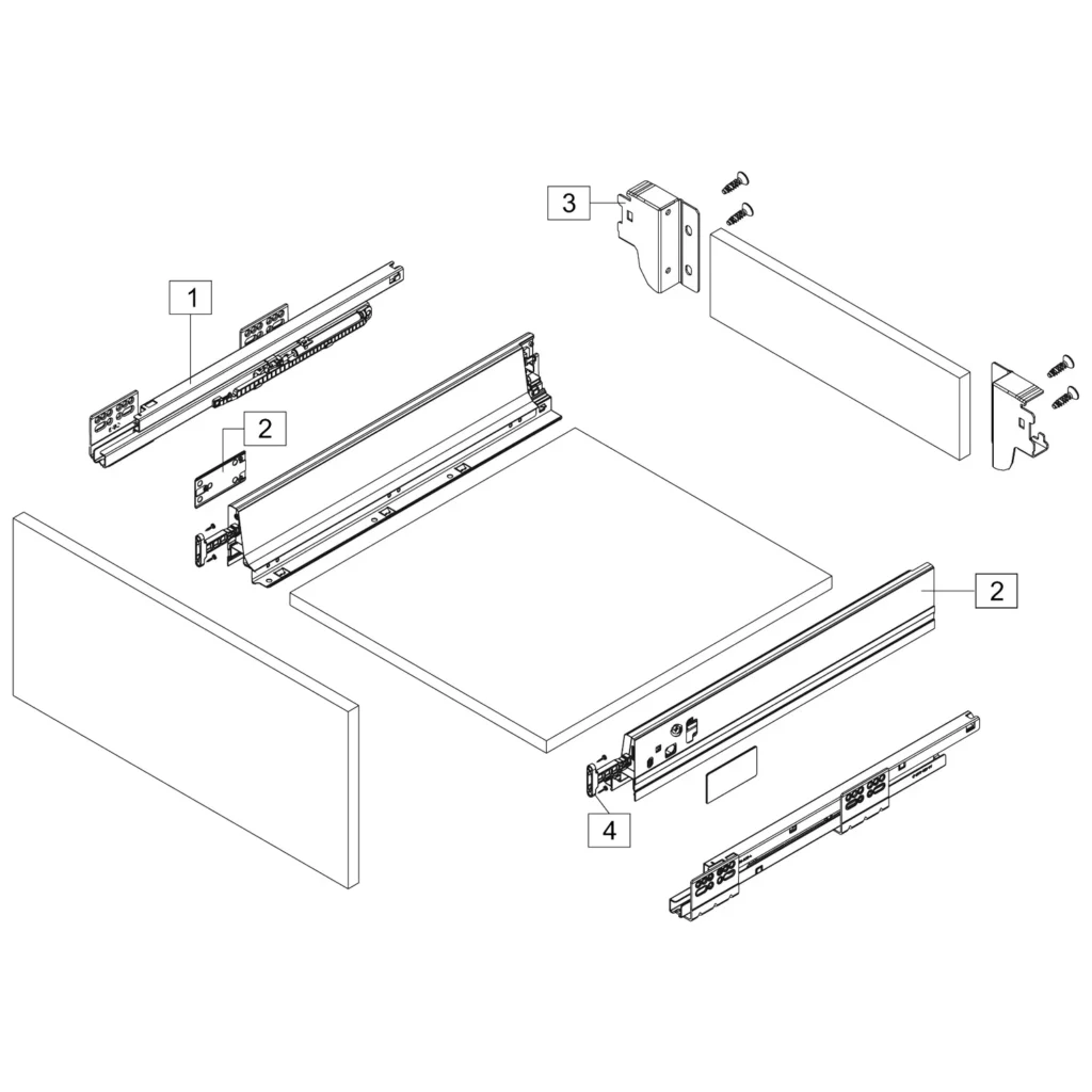 System do szuflady System Box TB10 Zestaw Niska Szara AMIX