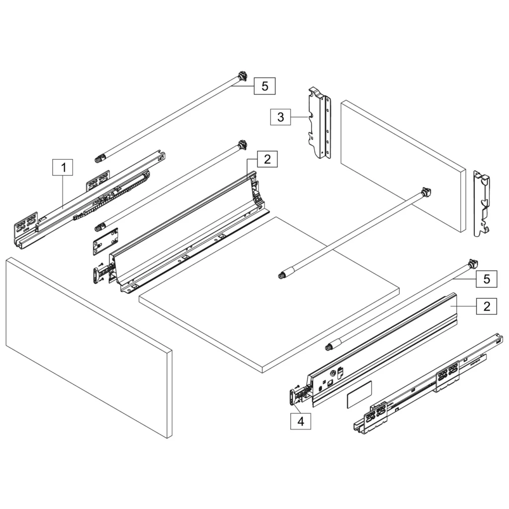 System do szuflady System Box TB10 Zestaw Wysoka Biała AMIX