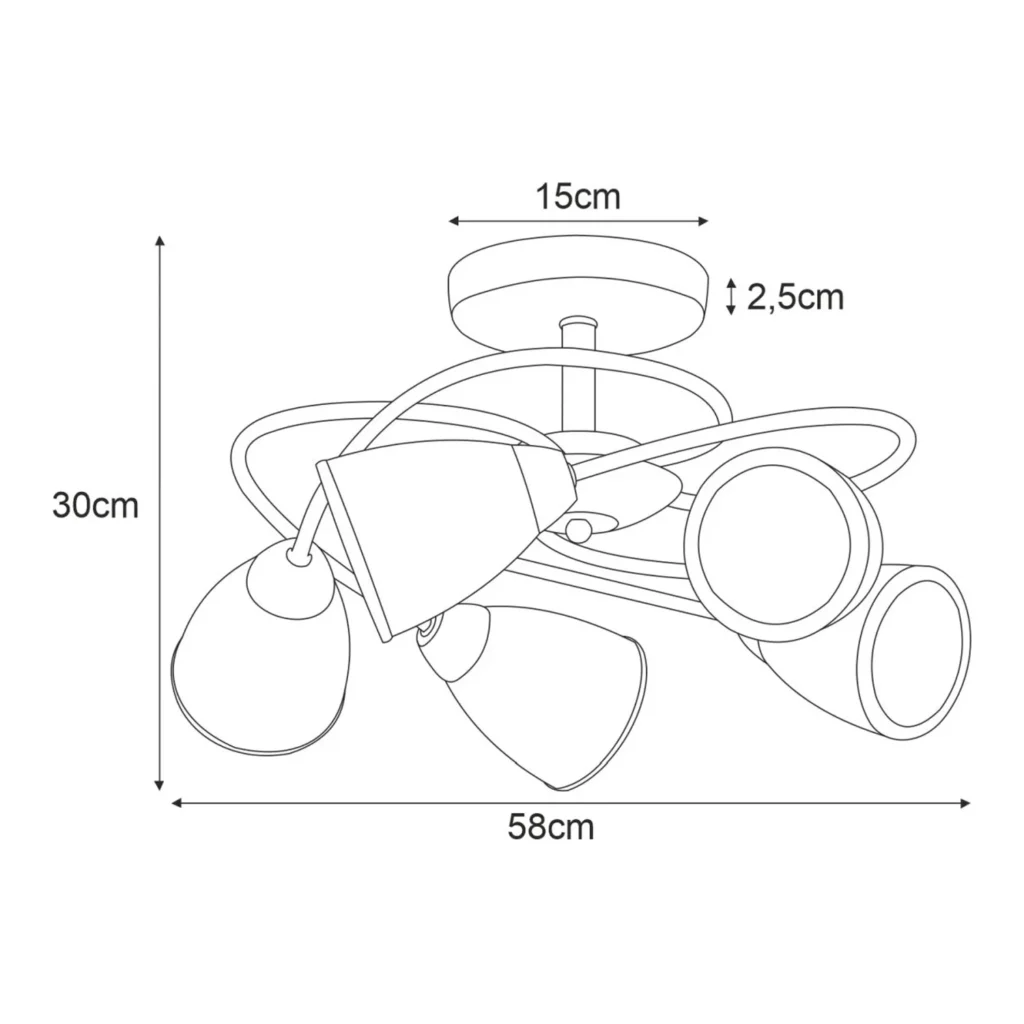 Lampa sufitowa K-JSL-6059/5 AB z serii PLATO