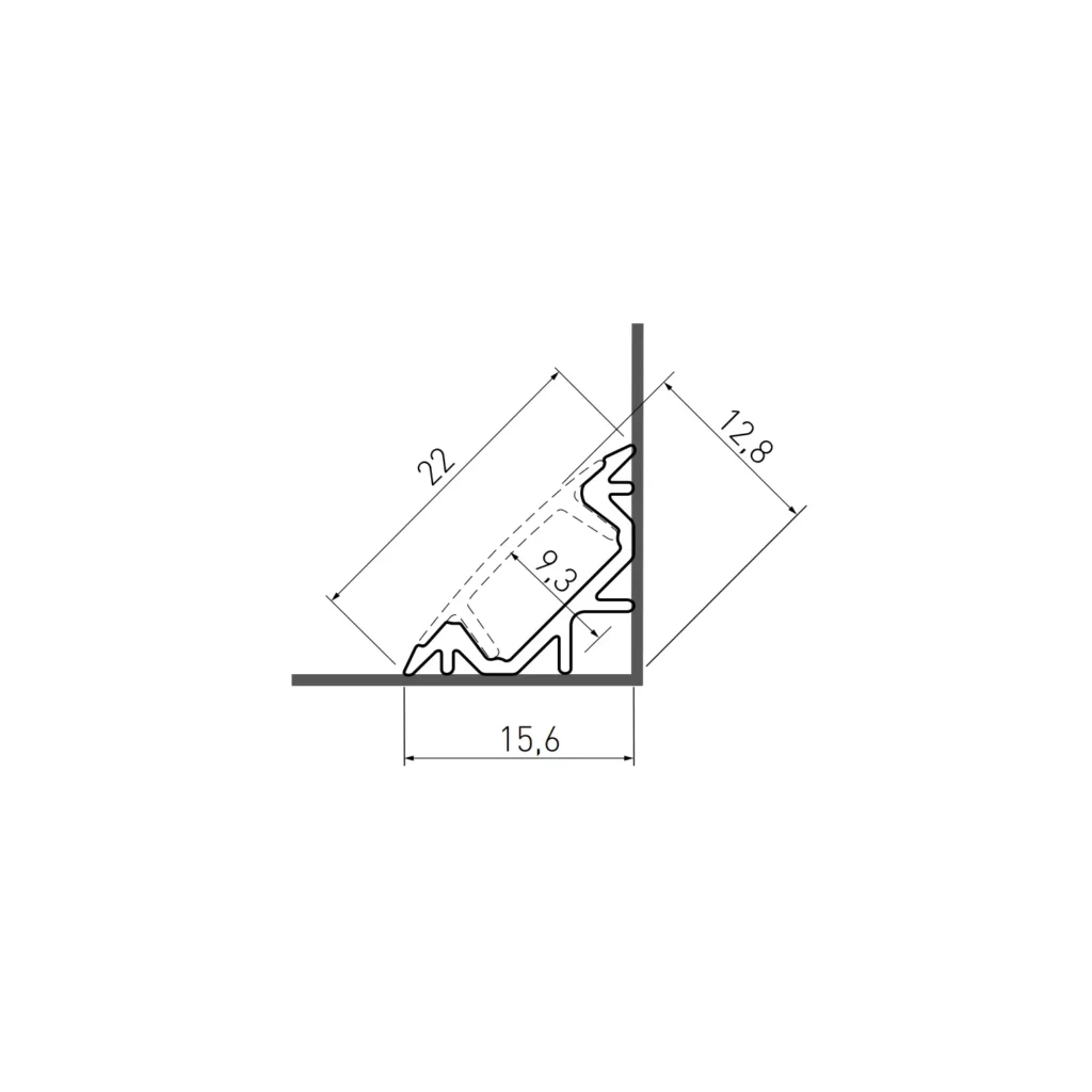 Profil aluminiowy LED kątowy GLAX 3m - srebrny GTV