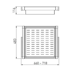 Szuflada kosz metalowy do szafy garderoby 700MM ELITE GTV