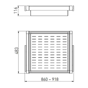 Szuflada kosz metalowy do szafy garderoby 900MM ELITE GTV