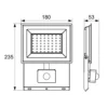 Halogen Lampa Naświetlacz LED LFK2 50W z czujnikiem ruchu BEMKO