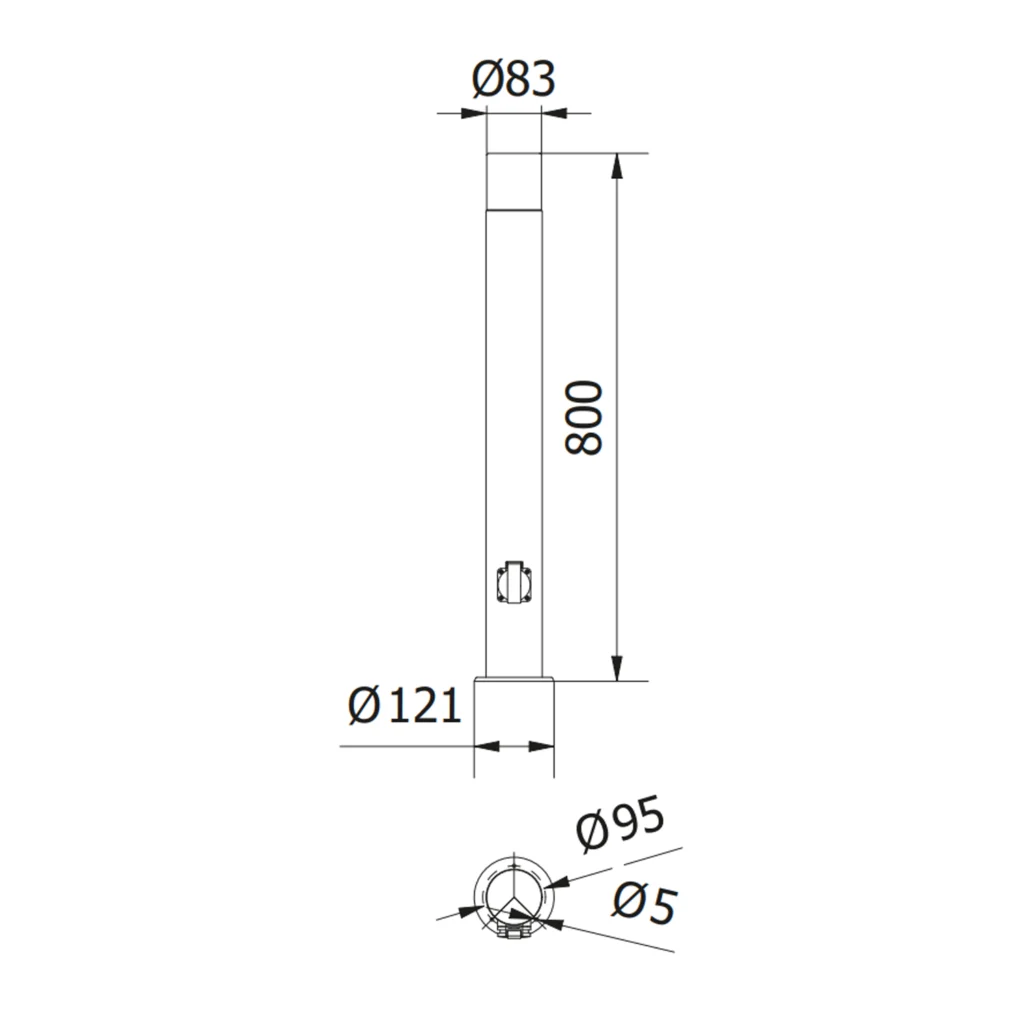 Lampa ogrodowa stojąca słupek 80cm z gniazdem CORTA grafit GTV