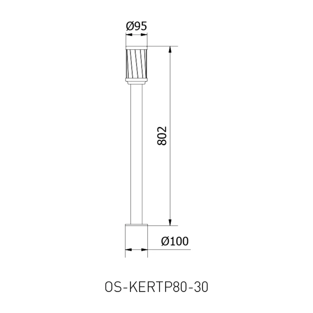 Lampa ogrodowa stojąca słupek 802mm KERTA grafit GTV