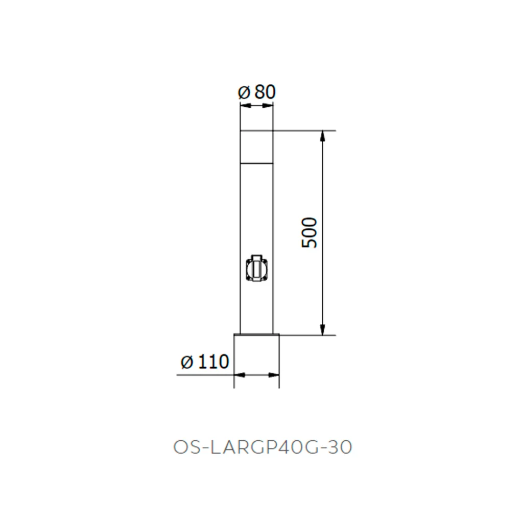 Lampa stojąca słupek ogrodowy LARGO z gniazdem 50cm grafit GTV