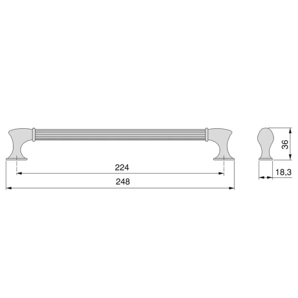 Uchwyt meblowy do szafek Suez rozstaw 160mm czarny EMUCA