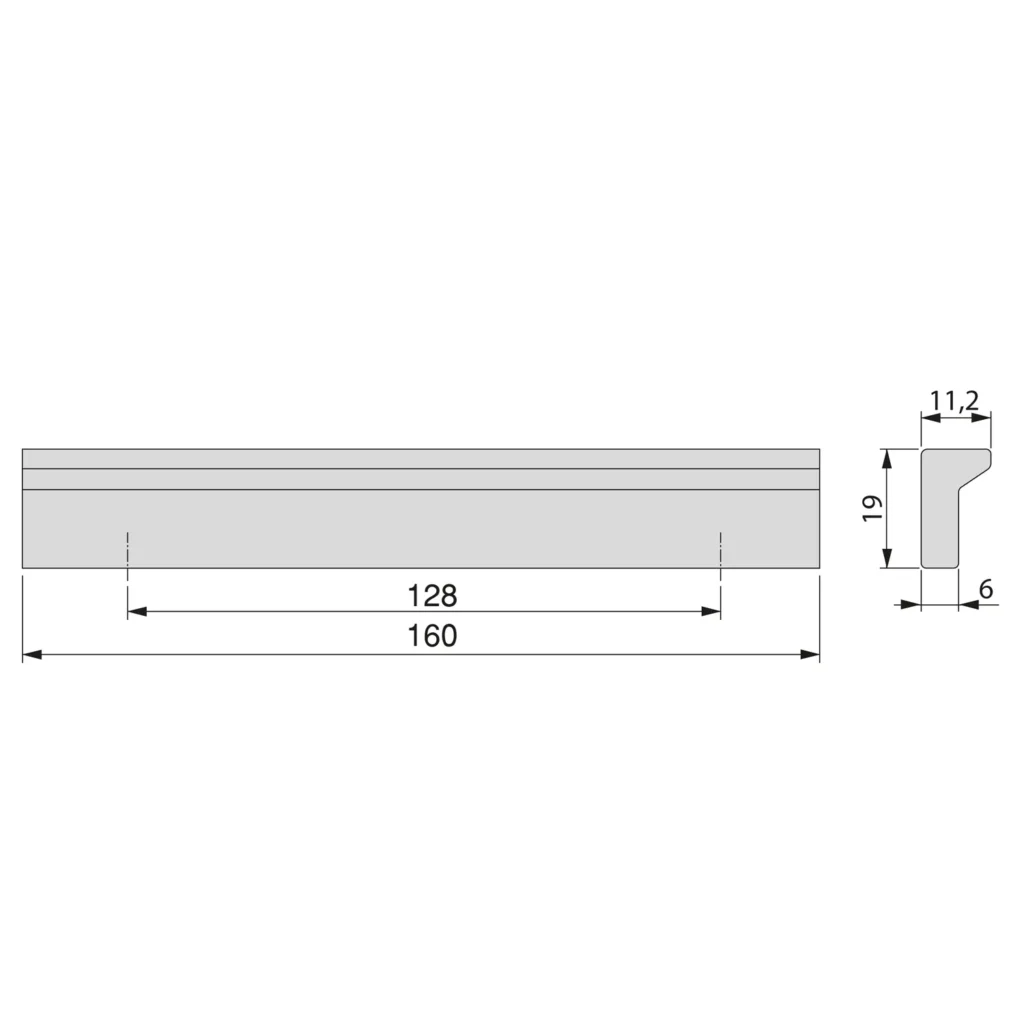 Uchwyt meblowy do szafek Bremen rozstaw 128mm EMUCA