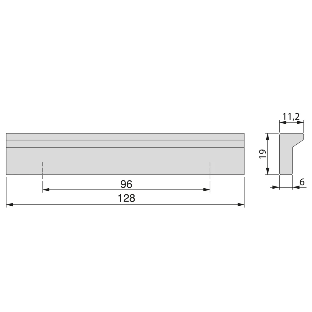 Uchwyt meblowy do szafek Bremen rozstaw 96mm EMUCA