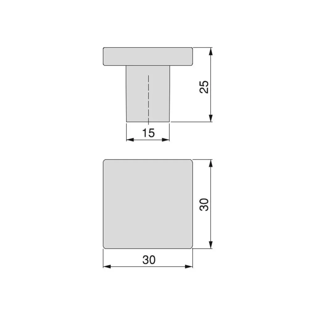 Uchwyt gałka meblowa kwadratowa Baku 30x30mm EMUCA