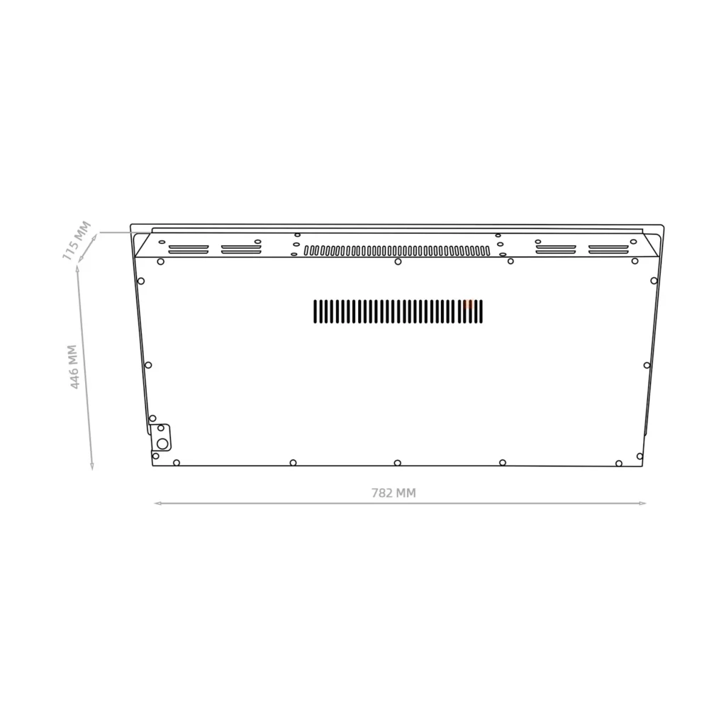 Kominek elektryczny wkład LED "C" 101.6x46.6cm konwektor - czarny