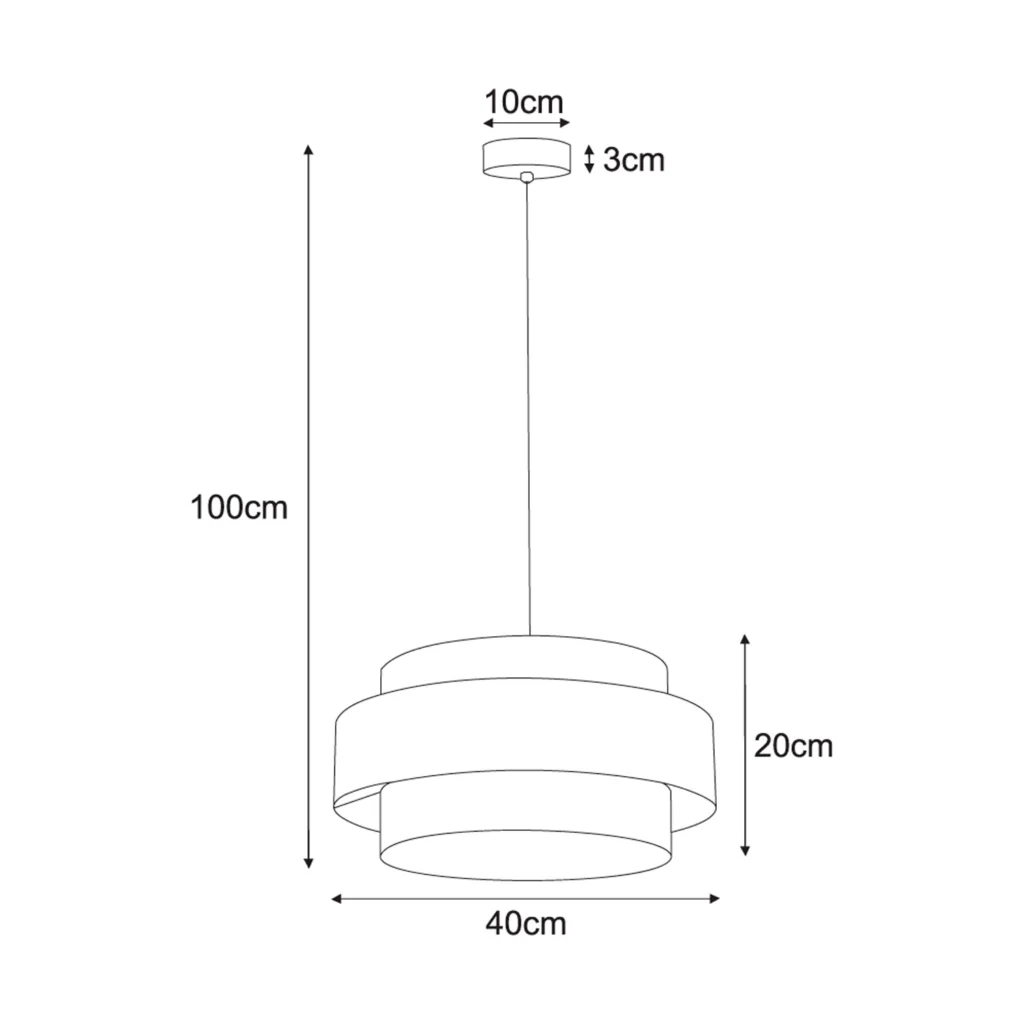 Lampa wisząca z podwójnym abażurem K-5281 z serii AMOS