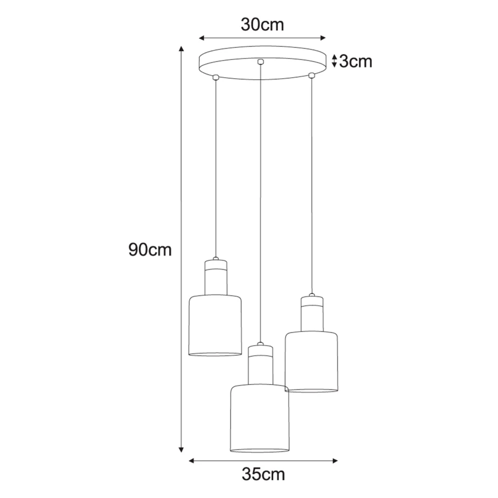 Lampa wisząca z bursztynowymi kloszami K-5257 z serii ALTO