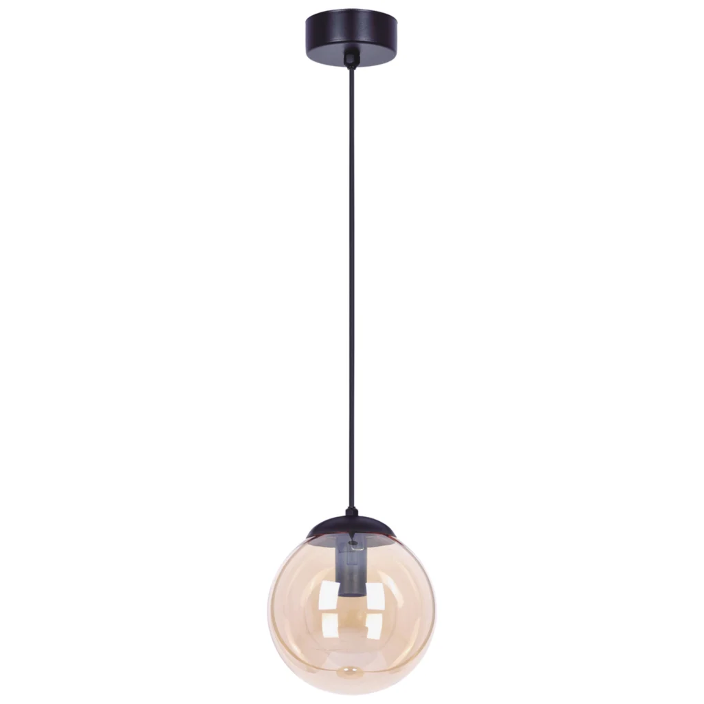 Lampa wisząca z bursztynowym okrągłym kloszem K-5160 z serii DELTA