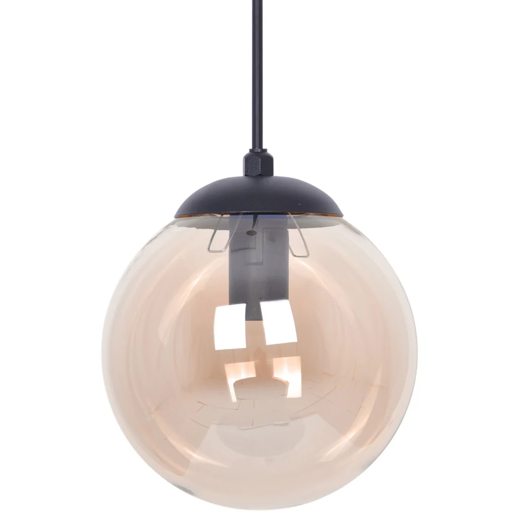 Lampa wisząca z bursztynowym okrągłym kloszem K-5160 z serii DELTA