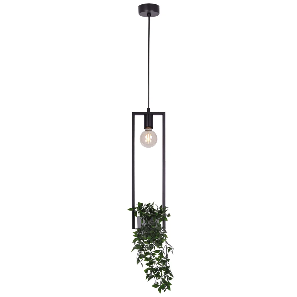 Lampa wisząca z kwietnikiem K-4037 z serii ESTERA czarna