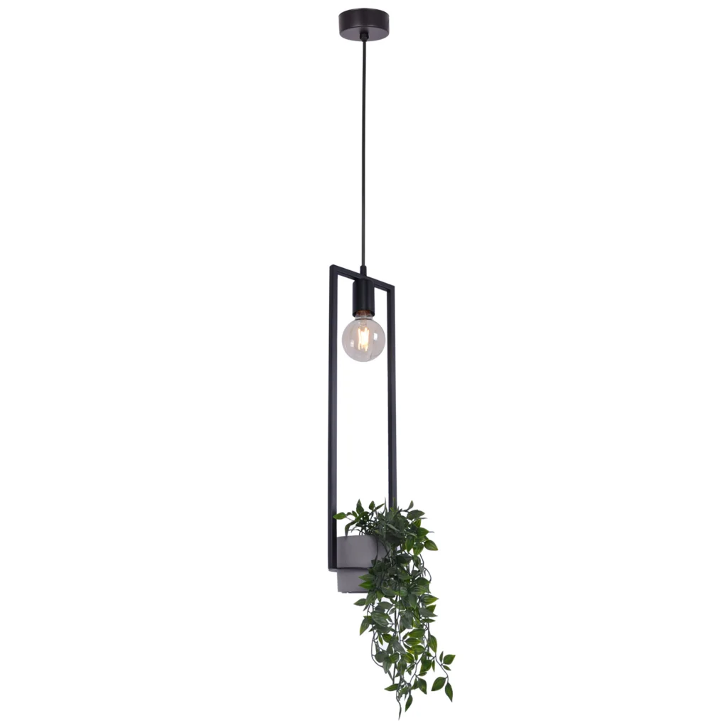 Lampa wisząca z kwietnikiem K-4037 z serii ESTERA czarna