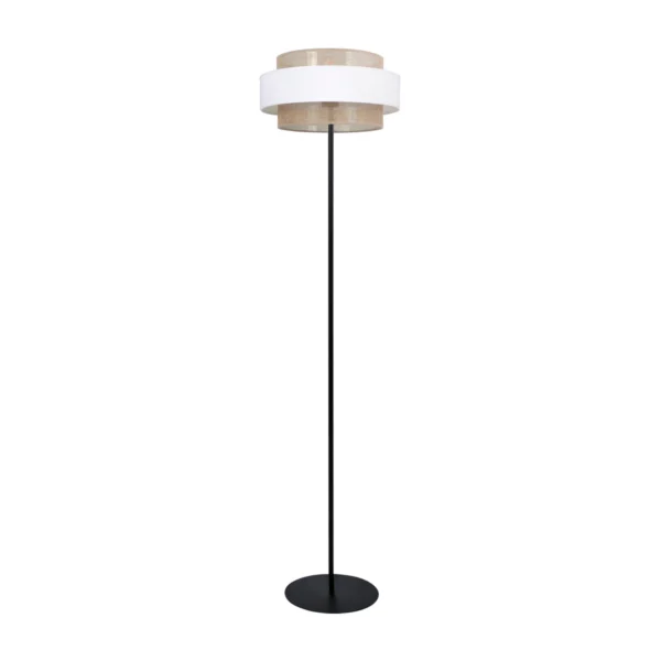 Lampa podłogowa boho K-5275 z serii CEZAR biało-beżowa