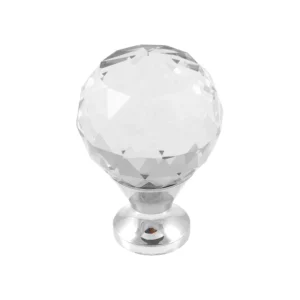 Uchwyt gałka meblowa CRPA 30mm chrom, biały kryształ GTV