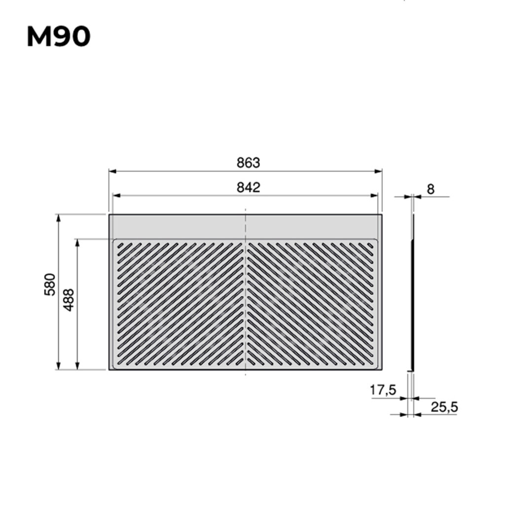 Panel ochronny do dna szafki M90 Sink Antracyt Emuca