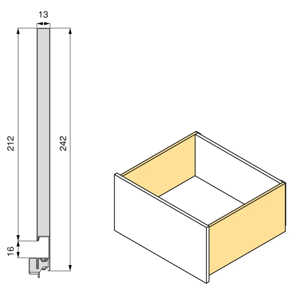 Szuflada VERTEX 3D Bardzo wysoka EMUCA