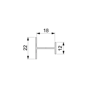 Profil do drzwi przesuwnych Placard H18x12/2