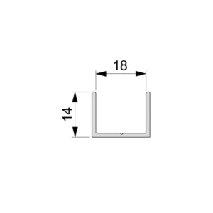 Profil do drzwi przesuwnych Placard U18x14