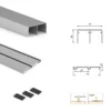 System przesuwny 2 dolnych drzwi Placard 74 z uchwytu Sharp 18mm, Cichy domyk