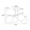 Podwójna lampa sufitowa z czterema kloszami w kolorze złota K-5413 z serii GRAND