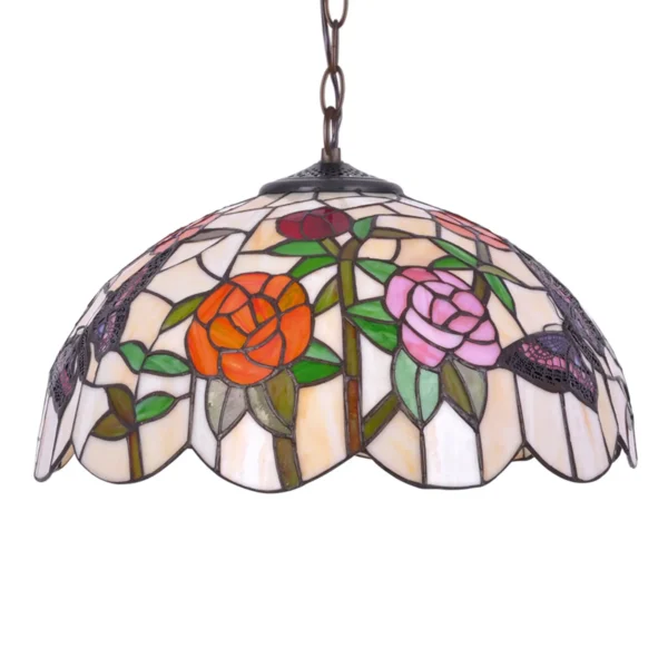 Witrażowa lampa wisząca K-P16835 z serii ROSE