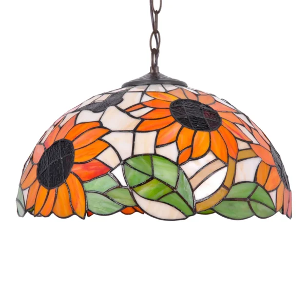 Witrażowa lampa wisząca K-P16814 z serii SUNFLOWER