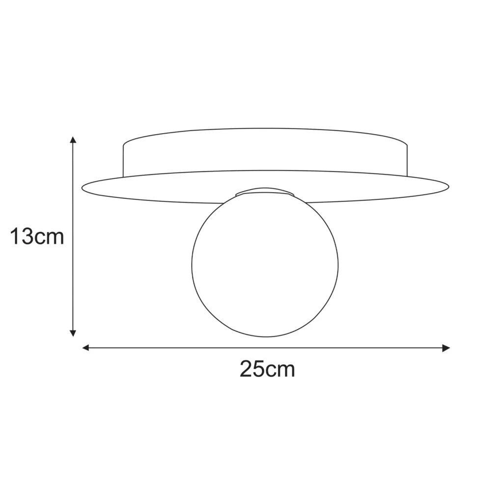 Niebieska lampa sufitowa z białą kulką K-5448 z serii ROBIN