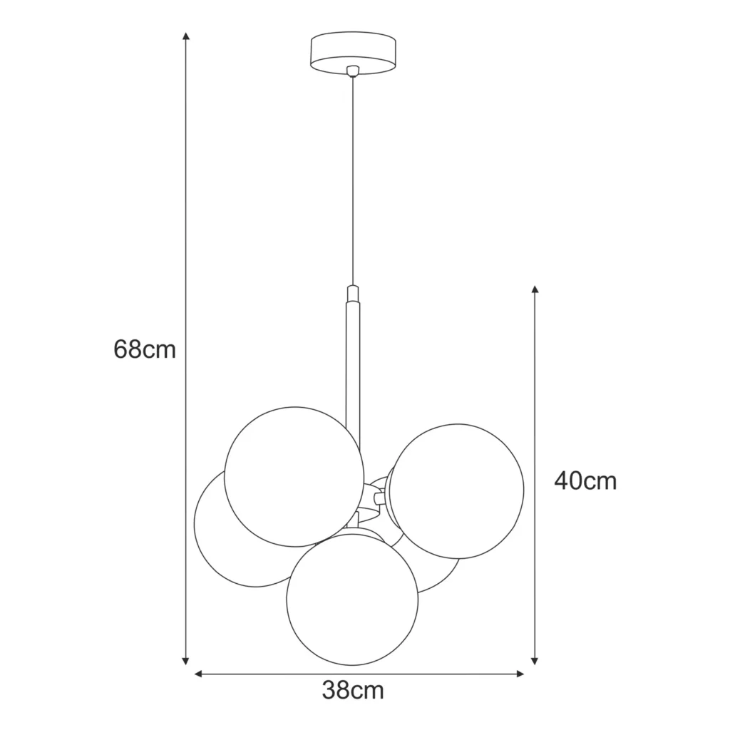 Lampa sufitowa przypominająca kiść winogron K-5365 z serii MEGAN