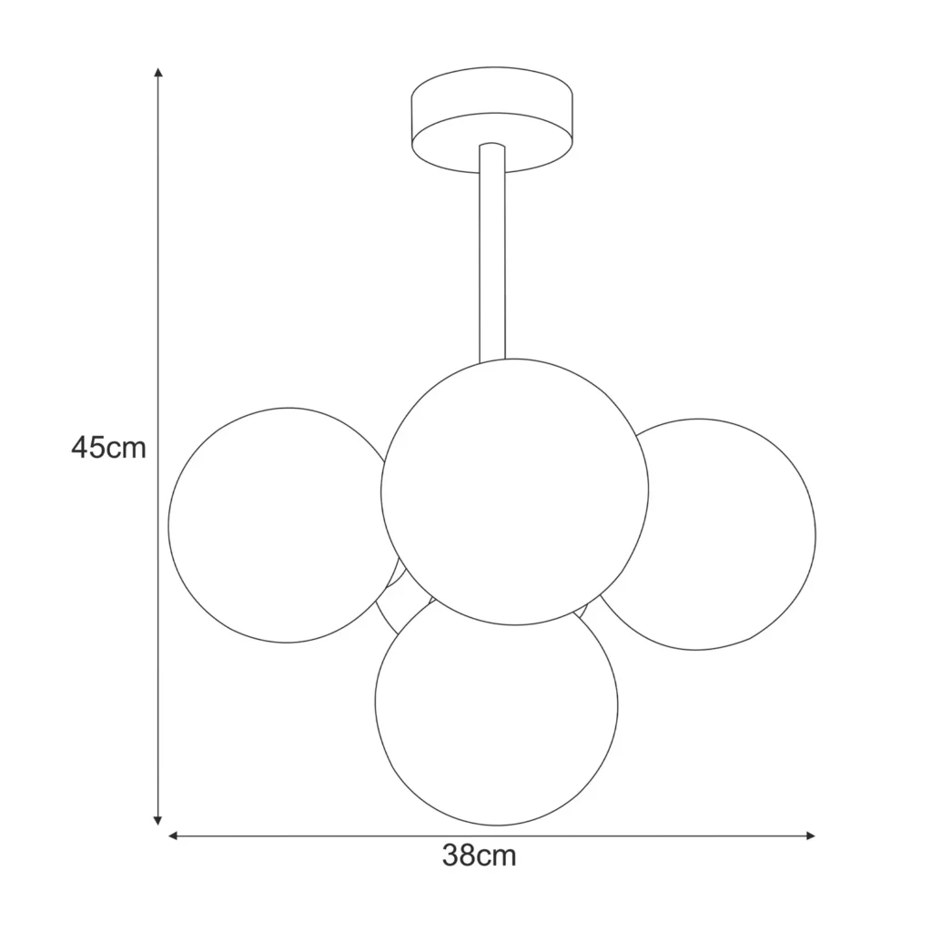 Czarno-biała lampa sufitowa z pięcioma kloszami K-5361 z serii INEZ