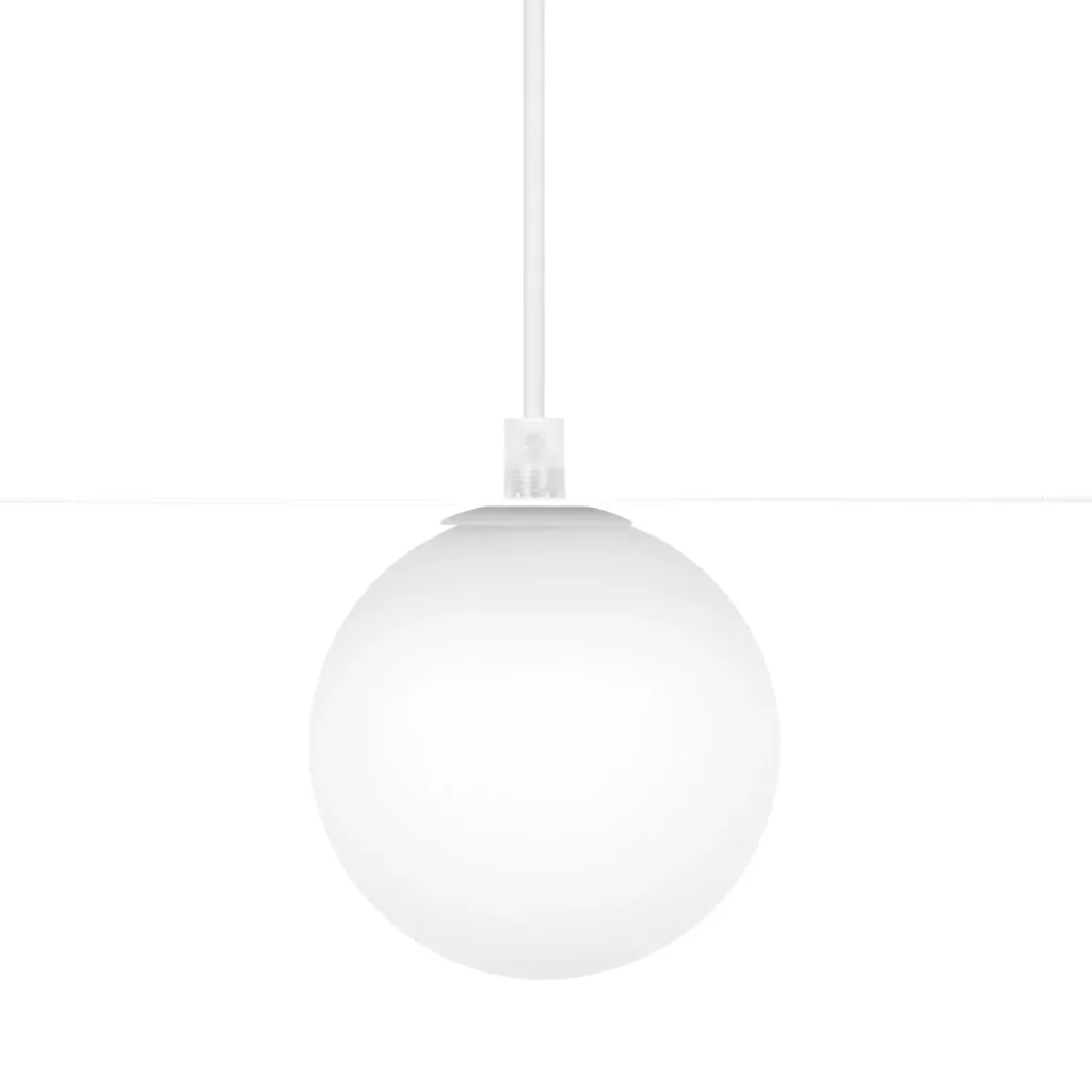 Biała klasyczna lampa wisząca z kloszem ⌀10 cm K-5431 z serii ROBIN