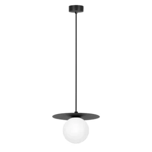 Czarna klasyczna lampa wisząca z kloszem K-5435 z serii ROBIN