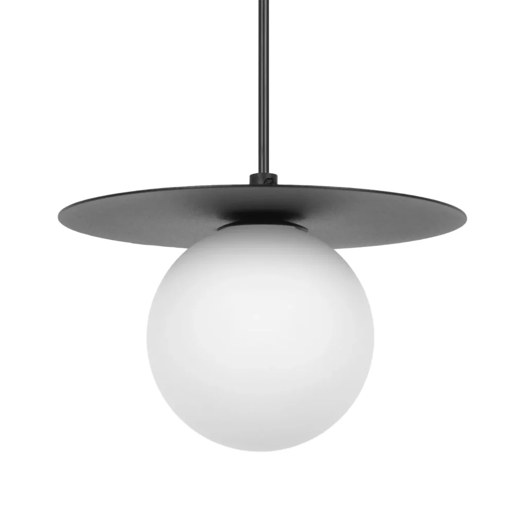 Czarna klasyczna lampa wisząca z kloszem K-5435 z serii ROBIN