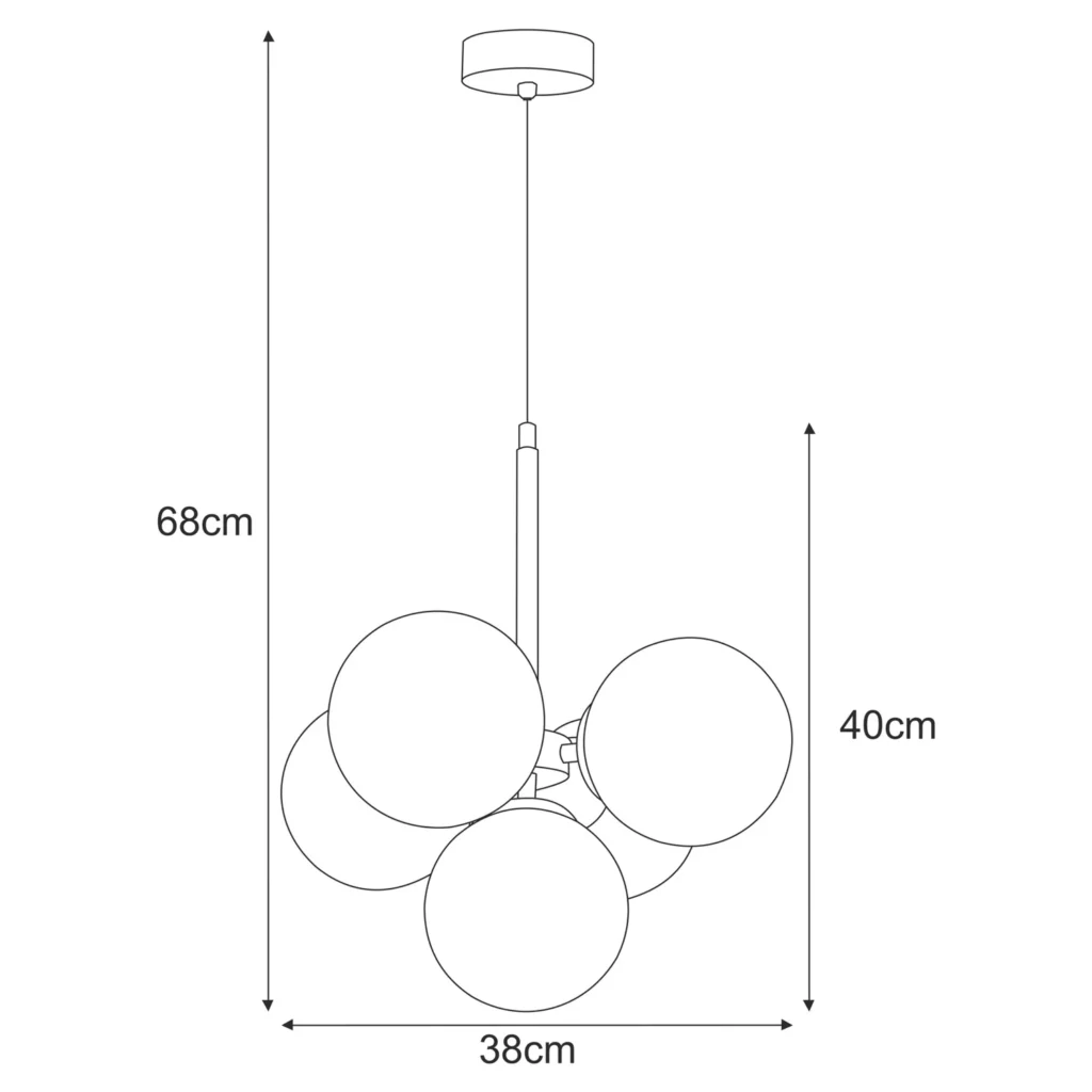 Regulowana lampa wisząca z białymi kloszami K-5362 z serii INEZ